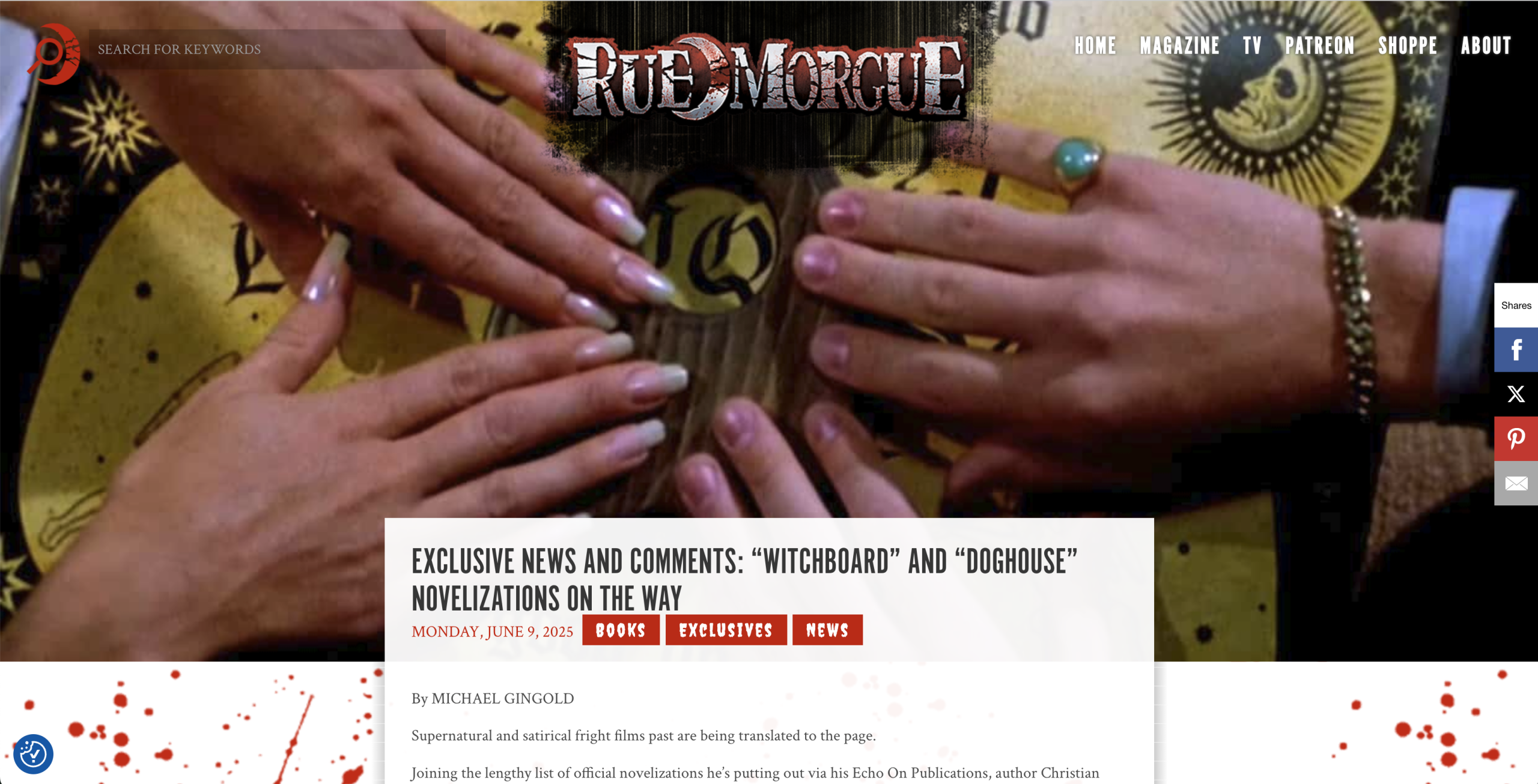 WITCHBOARD and DOGHOUSE novelizations on the way